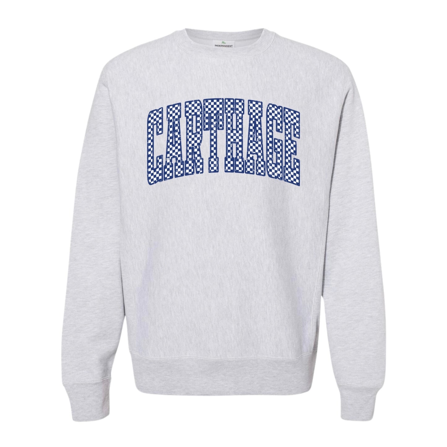 Carthage Distressed Checkered Crewneck