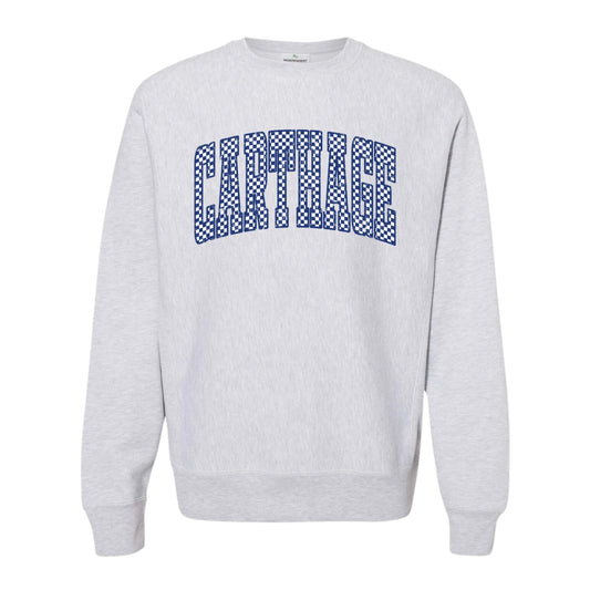 Carthage Distressed Checkered Crewneck