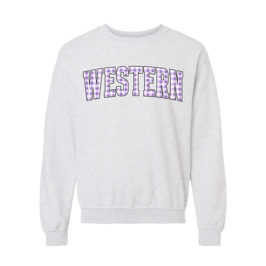 Western Gingham Crewneck