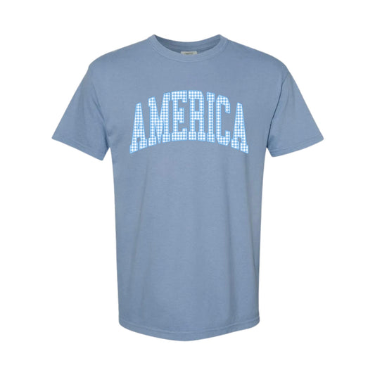 America Gingham Tee
